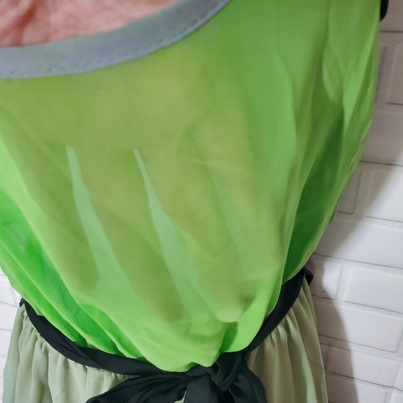 I.Ner Ombre Gren and Blue Sheer Maxi Dress - Picture 3 of 10